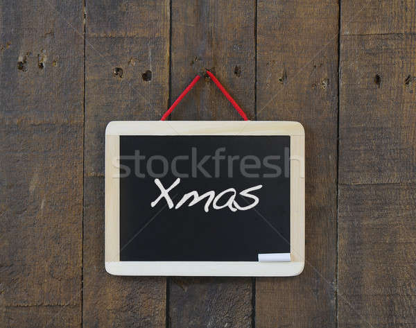 聖誕節 黑板 掛 老 木 商業照片 © asturianu