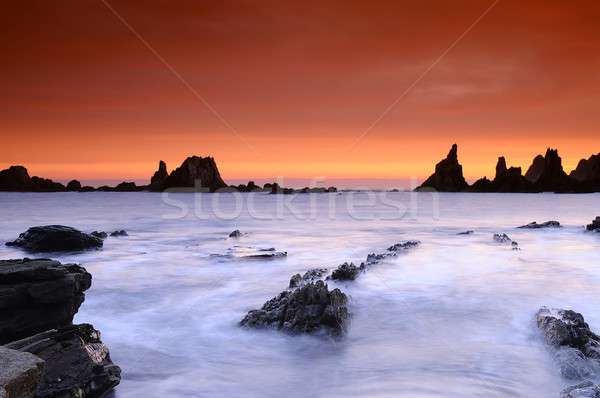 Picturesque view on Gueirua beach in Asturias, Spain Stock photo © asturianu