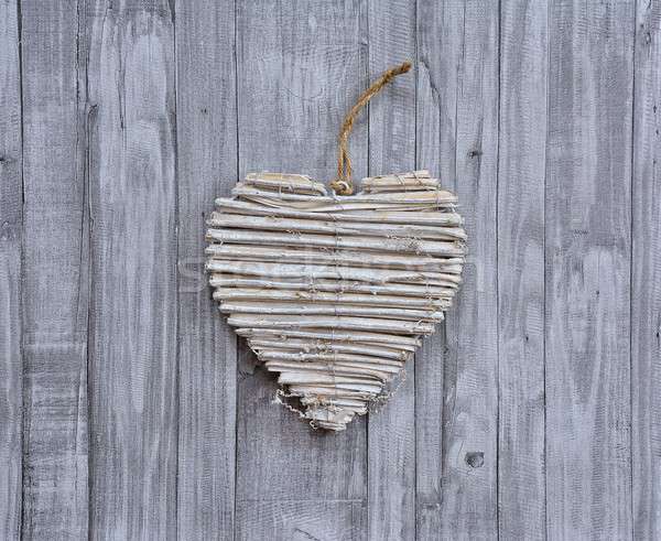 Handmade heart on wooden background Stock photo © asturianu
