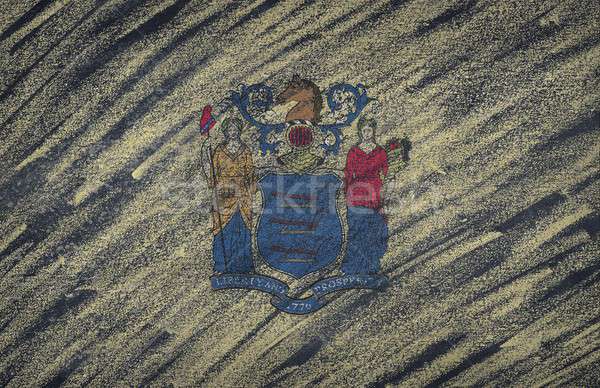 Nueva Jersey bandera pintado tiza pizarra Foto stock © asturianu