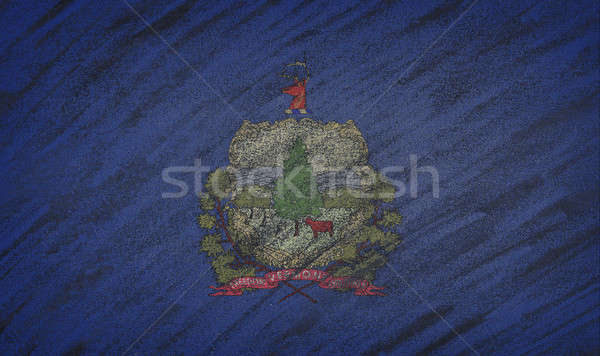 Сток-фото: Вермонт · флаг · окрашенный · мелом · доске