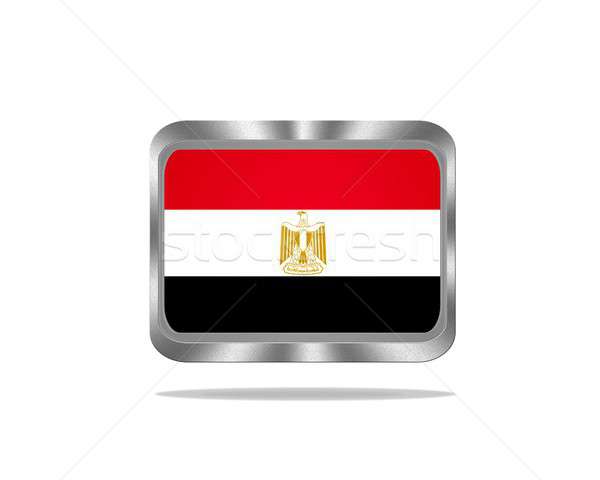 Metaal Egypte vlag illustratie witte frame Stockfoto © asturianu