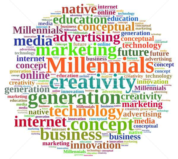 Word cloud relating to Millennials. Stock photo © asturianu