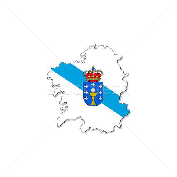 Galicia hartă ilustrare alb metal ţară Imagine de stoc © asturianu