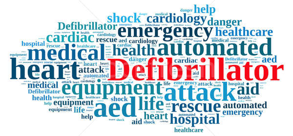 Wort-Wolke Defibrillator Illustration medizinischen Herz Gesundheit Stock foto © asturianu