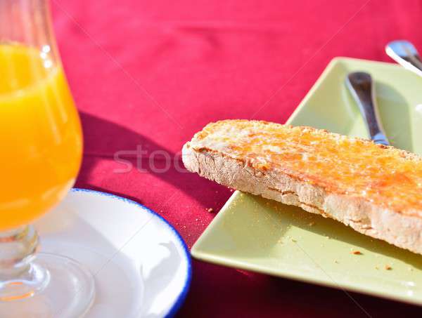 Café da manhã suco de laranja brinde manteiga congestionamento café Foto stock © asturianu