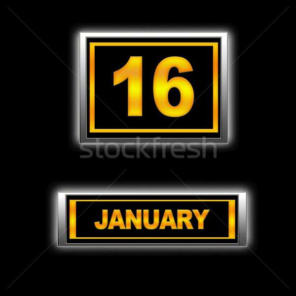 16 illusztráció naptár oktatás fekete terv Stock fotó © asturianu