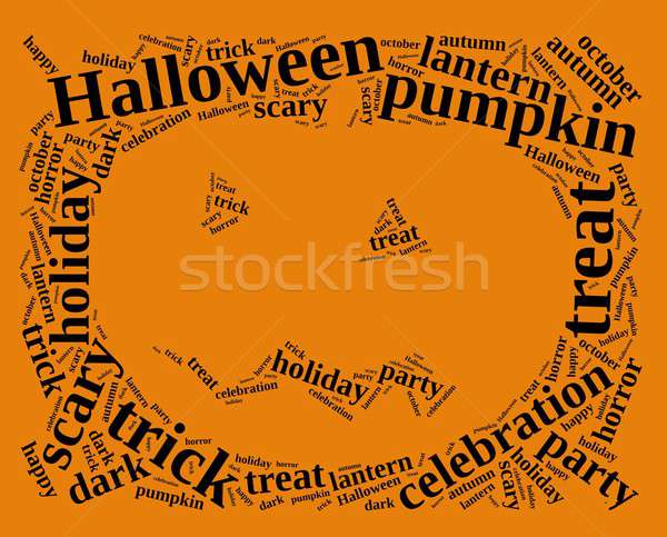 Хэллоуин иллюстрация слово облако дизайна оранжевый осень Сток-фото © asturianu