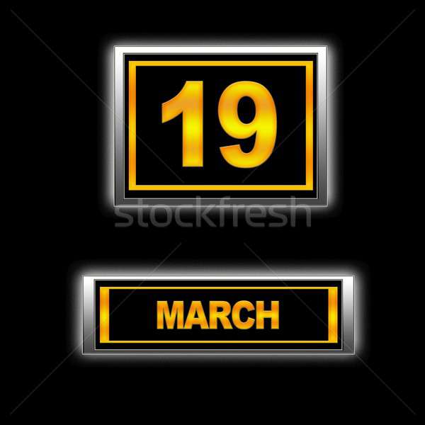 19 illusztráció naptár oktatás fekete terv Stock fotó © asturianu