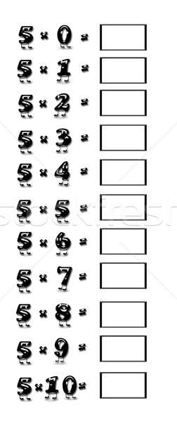 Multiplication table of 5. Stock photo © asturianu