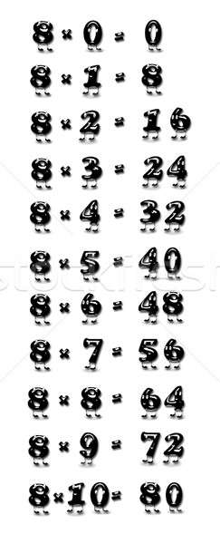 乗算 表 8 実例 学校 学習 ストックフォト © asturianu