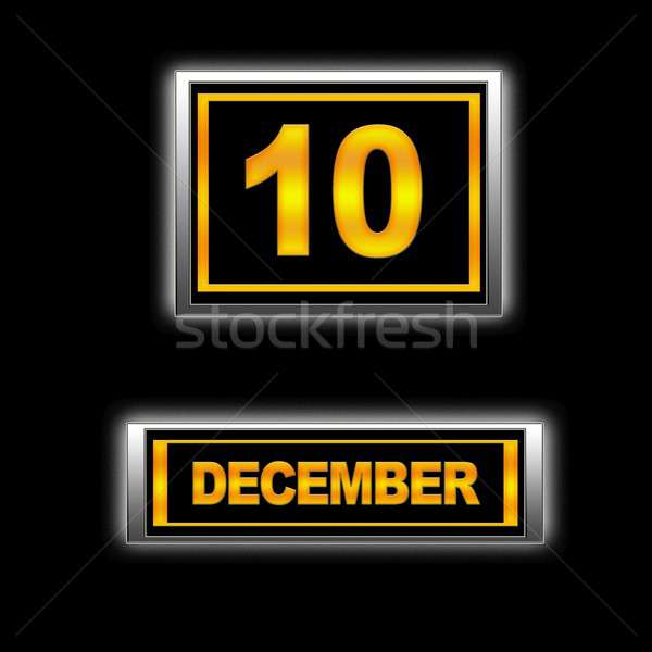 December 10 illusztráció naptár oktatás fekete Stock fotó © asturianu