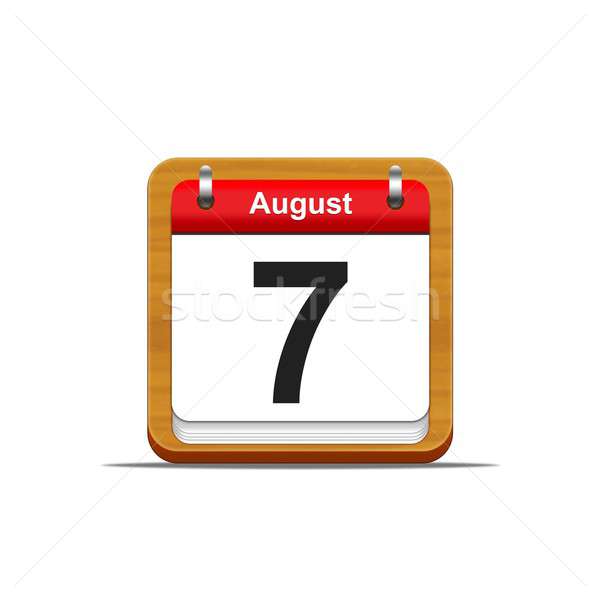 8月 実例 エレガントな 木製 カレンダー 白 ストックフォト © asturianu