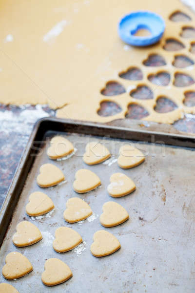Serca surowy cookie metal Zdjęcia stock © avdveen