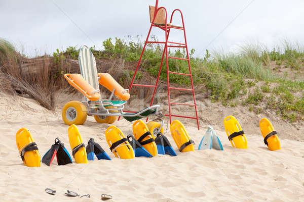 Lifesaver chair and equipment on the beach Stock photo © avdveen