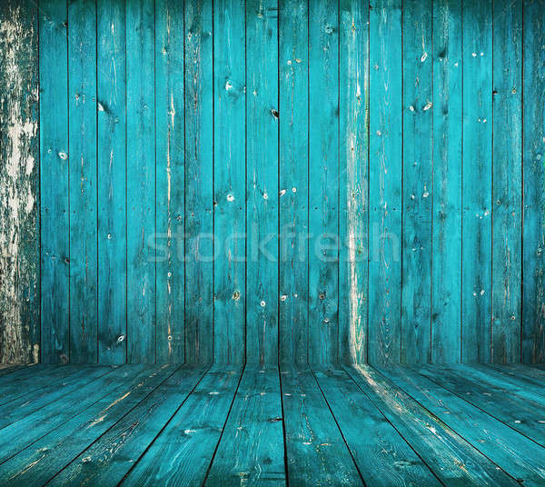 Velho grunge interior azul parede Foto stock © Avlntn