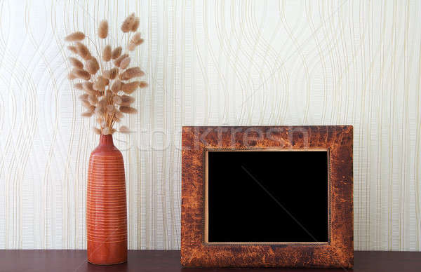 ikebana and vintage photo-frame Stock photo © Avlntn