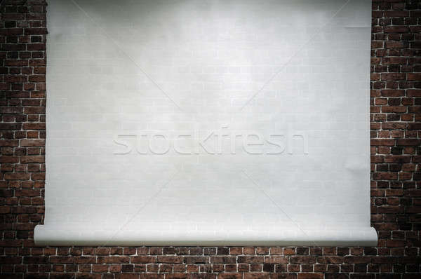 Wand Papier Backsteinmauer Kunst Innenraum Retro Stock foto © Avlntn