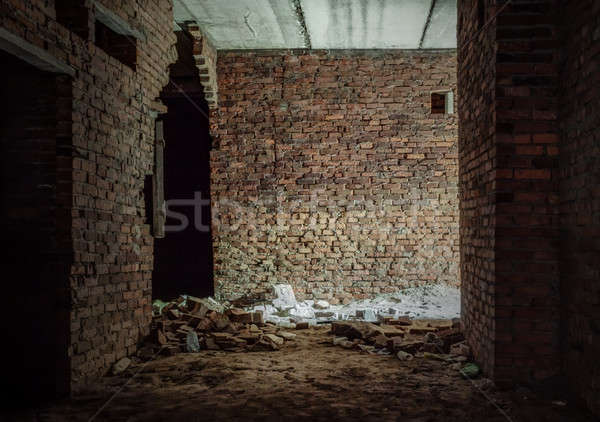 Foto d'archivio: Vecchio · abbandonato · costruzione · interni · costruzione · muro