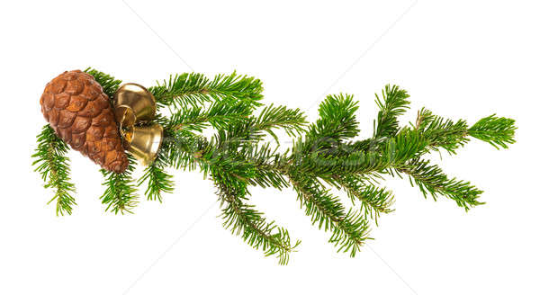 ストックフォト: クリスマス · 装飾 · 孤立した · 白 · ツリー · 背景