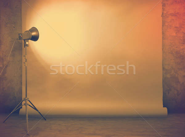 photo studio in old grunge room Stock photo © Avlntn