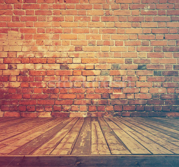 old room with brick wall Stock photo © Avlntn