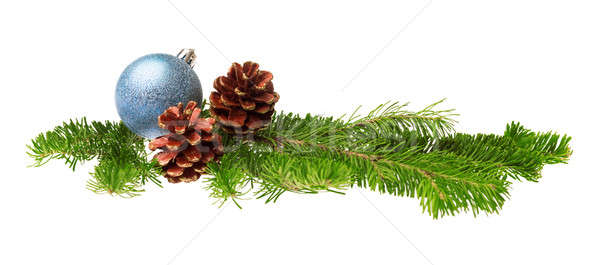 Stock fotó: Karácsony · dekoráció · izolált · fehér · fa · háttér
