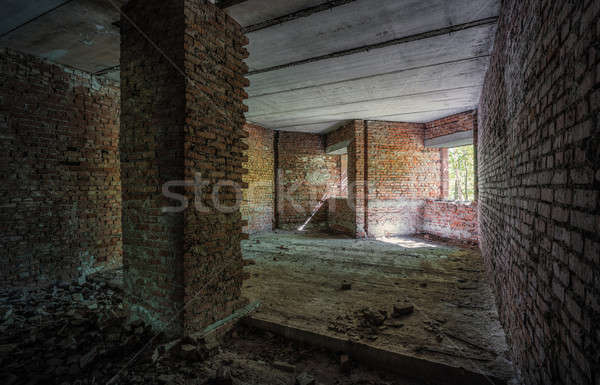 Vieux abandonné bâtiment intérieur mur Photo stock © Avlntn