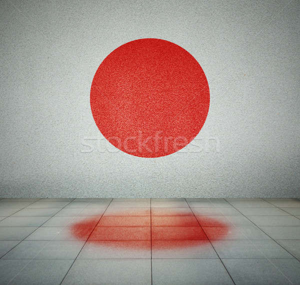 флаг пустой комнате Япония стены студию дома Сток-фото © Avlntn