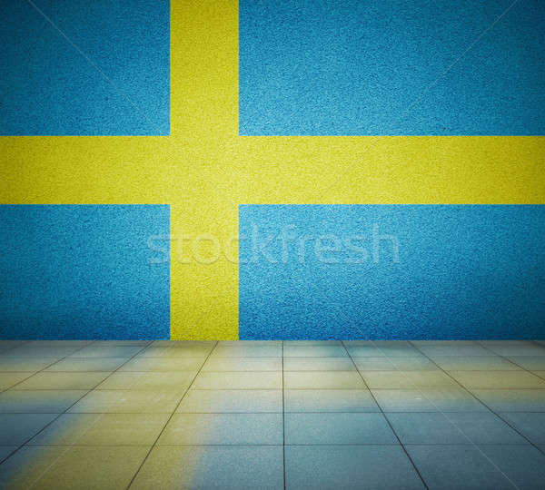 Сток-фото: флаг · пустой · комнате · Швеция · стены · студию · дома
