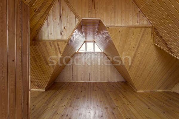 Stockfoto: Houten · vliering · interieur · huis · hout · muur