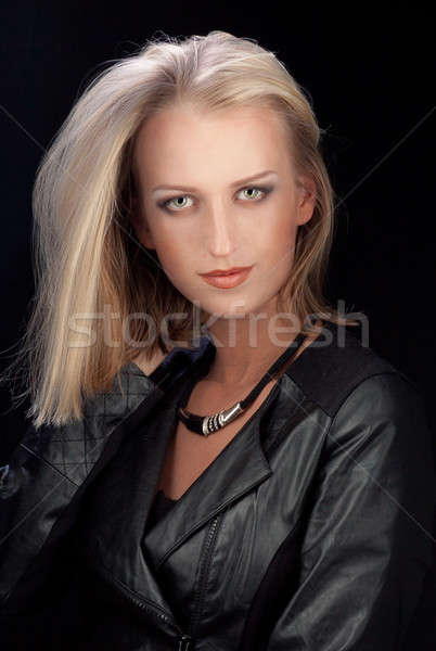 Stockfoto: Blond · mooie · meisje · gezicht · haren