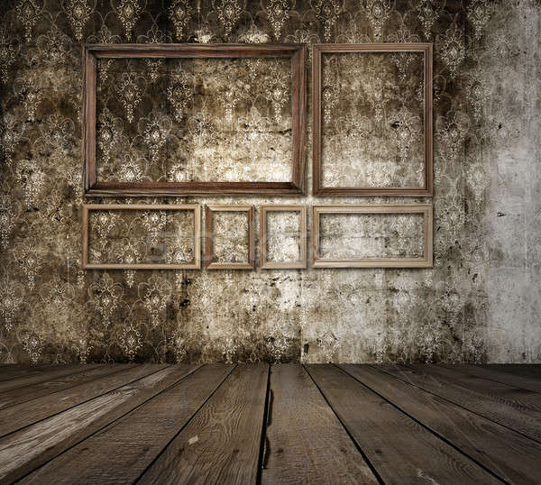 Cameră cadre vechi grunge lemn proiect Imagine de stoc © Avlntn