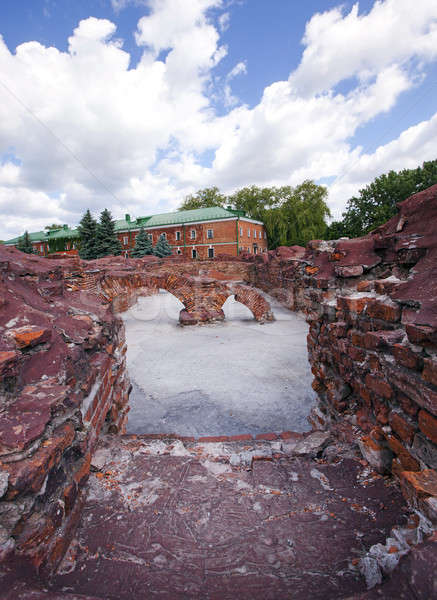 крепость руин консервированный зданий Беларусь трава Сток-фото © avq