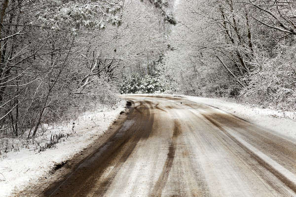 Stock photo: the winter road  