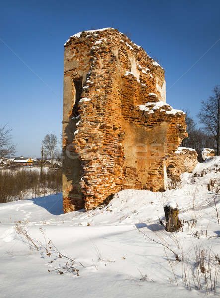 Festung Ruinen alten Dorf Gebäude Stadt Stock foto © avq