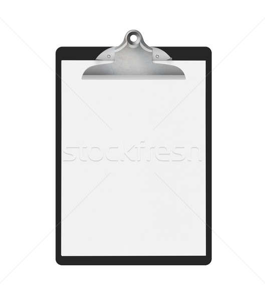 Clipboard papel em branco preto isolado branco espaço Foto stock © axstokes