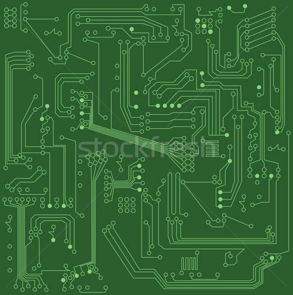 Devre kartı circles hatları yeşil teknoloji devre Stok fotoğraf © axstokes