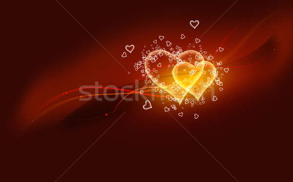 Corações amor vermelho coração laranja Foto stock © axstokes