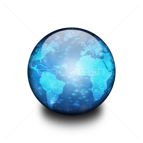 Monde terre brillant bleu verre planète terre Photo stock © axstokes
