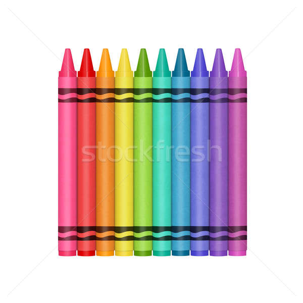 Couleur crayons colorie ensemble rangée coloré Photo stock © axstokes