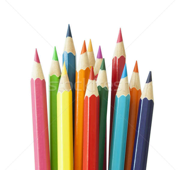 Cor lápis rosa isolado branco Foto stock © axstokes