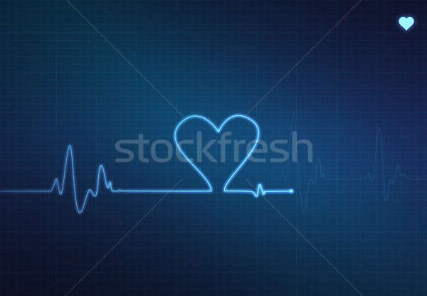 Hart monitor medische elektrocardiogram Blauw symbool Stockfoto © axstokes