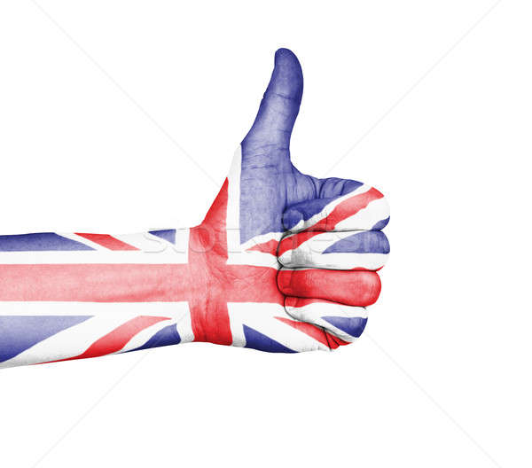 Reino Unido masculino mão aprovação pintado Foto stock © axstokes