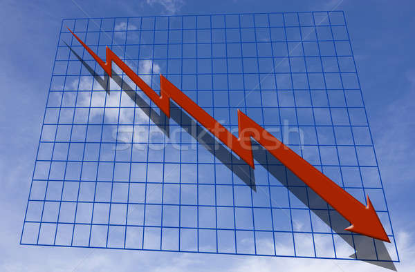 рецессия графа красный стрелка небе облака Сток-фото © axstokes