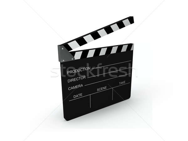 Filme isolado branco preto diretor vazio Foto stock © axstokes