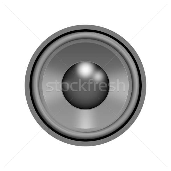 Vorbitor muzică stereo izolat alb Imagine de stoc © axstokes