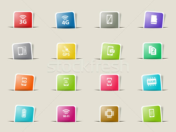 Smarthone specs simply icons Stock photo © ayaxmr