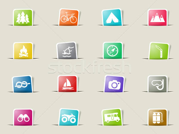 Stock photo: Active recreation icon set