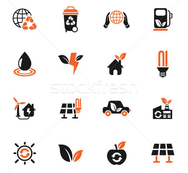 alternative energy icon set Stock photo © ayaxmr